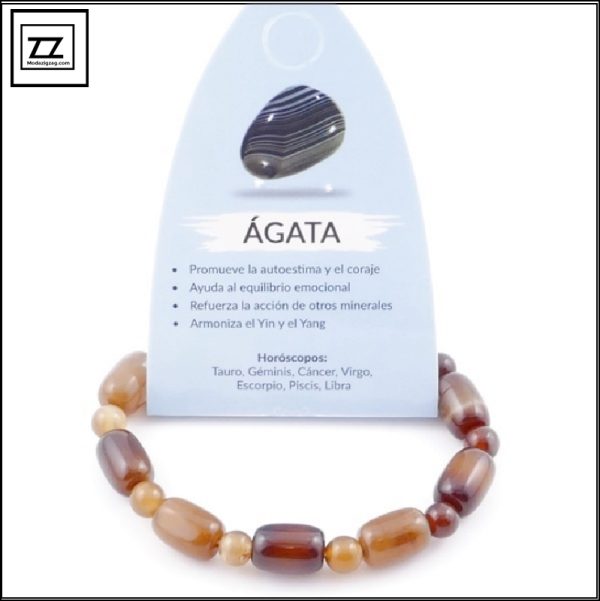 Pulsera de piedras Ágata marrón