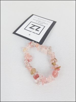 Pulsera de piedras irregulares Cuarzo cerezo