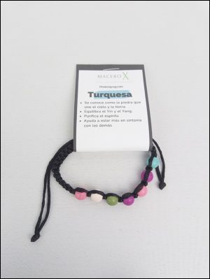 Pulsera nudo corredizo Turquesa multicolor