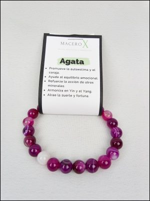 Pulsera de piedras Ágata buganvilla