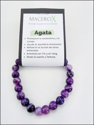Pulsera de piedras Ágata morada 8mm
