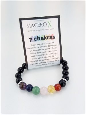 Pulsera de piedras 7 chakras y Onix