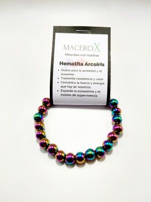 Pulsera de piedras Hematita Arcoiris 8mm