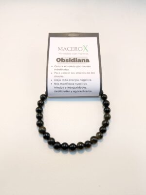 Pulsera de piedras Obsidiana 6mm