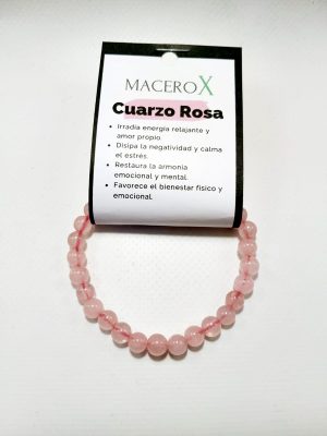 Pulsera de piedras Cuarzo rosa 6mm