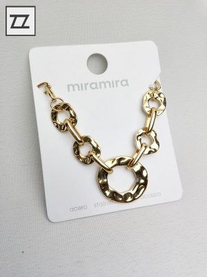 Collar dorado aros ondulados
