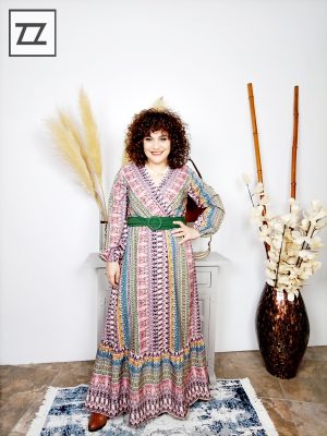 Vestido Largo estampado Imala verde