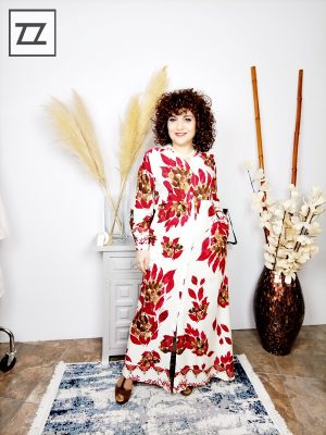 Vestido camisero estampado Rosas