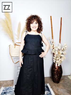 Conjunto top y falda Adina negro