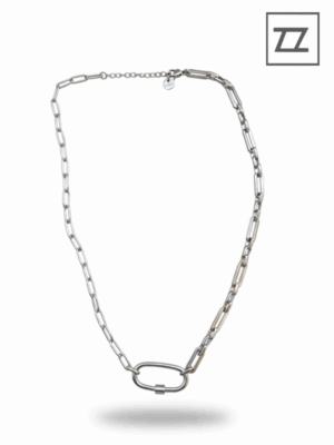 Inicio modazigzag.es Collar Mosqueton maxi plateado