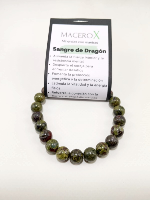 Pulsera de piedras Sangre de Dragón 8mm modazigzag.es Pulsera de piedras